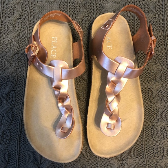 girls rose gold sandals